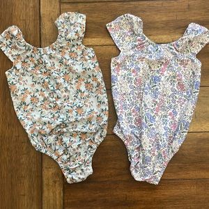 Bailey’s Blossoms Boutique floral print cap sleeve leotard size 12-18 months
